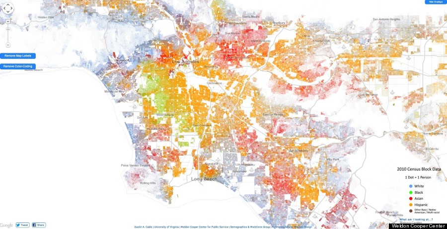 Racial Dot Map In LA Highlights Segregation By Neighborhood